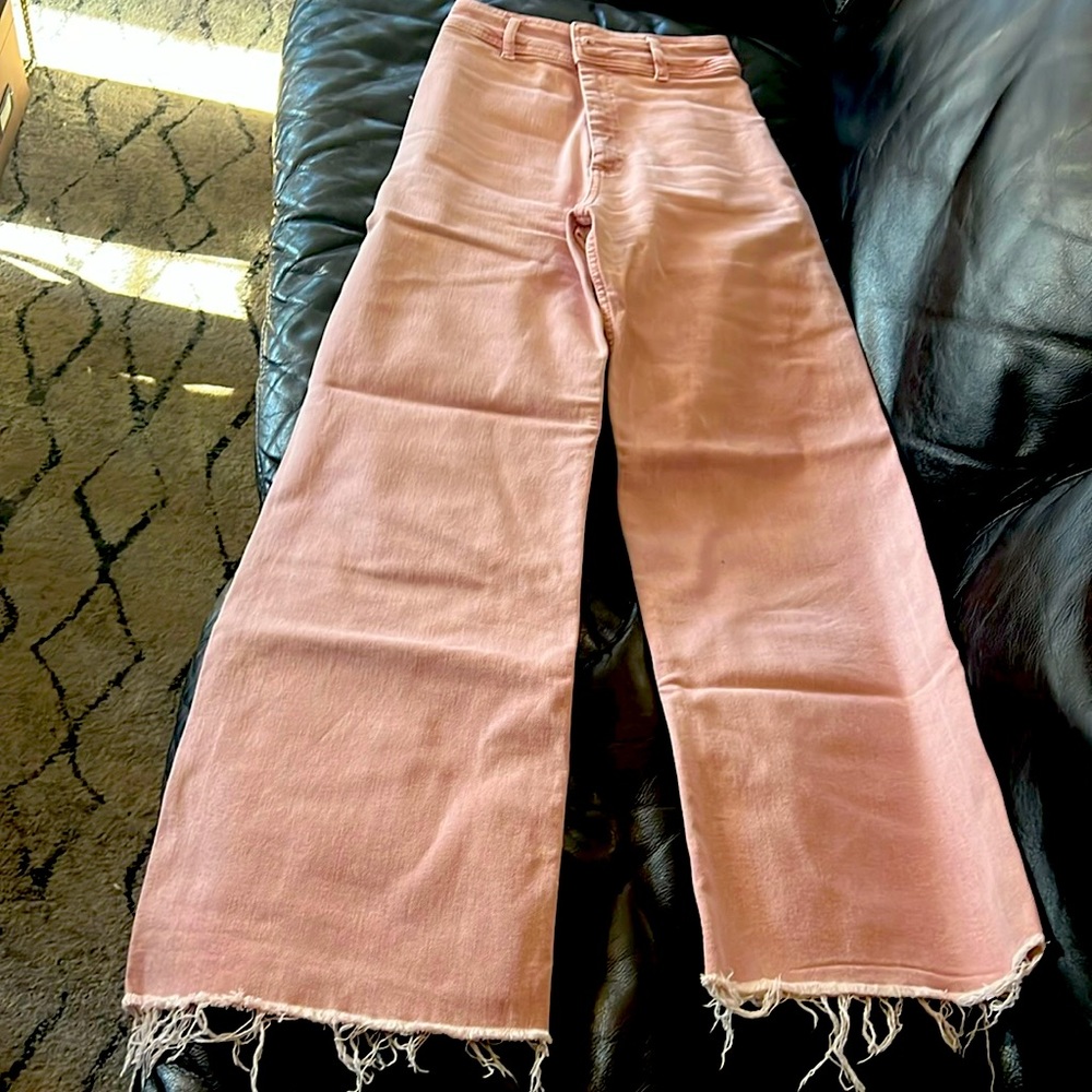 Zara wide leg jeans size 2 rose color lightly worn
